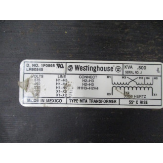 Westinghouse 1F0995 Control Power Transformer - Used