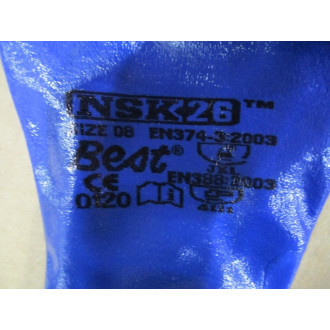 Showa Best Glove NSK26-08 Chemical Resistant Gloves NSK2608 (Pack of 11) - New No Box