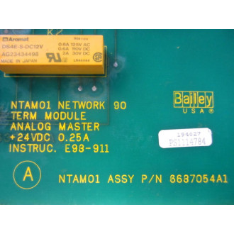 Bailey 6637054A1 NTAM01Term Module Interface Card - Used