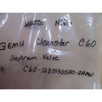 GEMU C60-12D75305A2-2HPW Cleanstar C60 Diaphragm Valve - New No Box