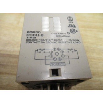 Omron H3BH-8 Timer H3BH8 0.5-10 Sec 100110120VAC - New No Box
