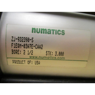 Numatics F1EQM-03A7E-CAA2 Pneumatic Cylinder ZJ-932390-5 - Used