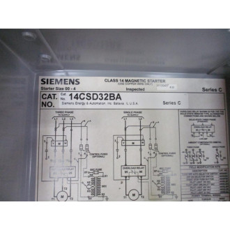 Siemens 14CSD32BA Motor Starter Enclosure Only - New No Box
