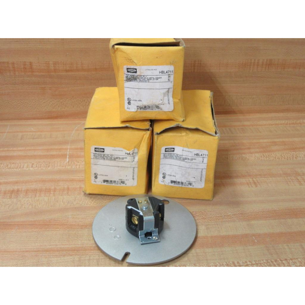 Hubbell HBL4711 Single Receptacle 4" Metal Cover (Pack of 3)