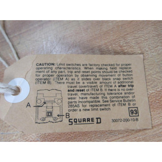 Square D 31032-026-56 Limit Switch Head 3103202656 - New No Box