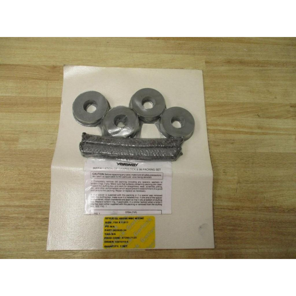 Yarway 965920-34 Graphlock & 98 Packing Set 96592034