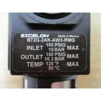 Norgren B72G-2AK-AW3-RMG Excelon Filter Regulator B72G2AKAW3RMG - Used