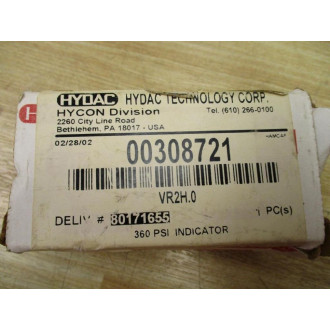 Hydac VR2H.0 Clogging Indicator 00308721