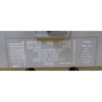 Westinghouse HFB3070 Circuit Breaker 4976D04G42 - New No Box