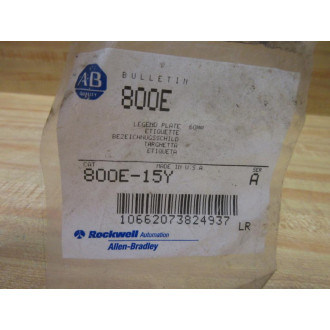 Allen Bradley 800E-15Y Legend Plate 800E15Y (Pack of 2)
