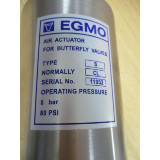 EGMO Type S 1-12" Air Actuator W Butterfly Valve - New No Box