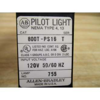 Allen Bradley 800T-PS16W Small Pilot Light - New No Box