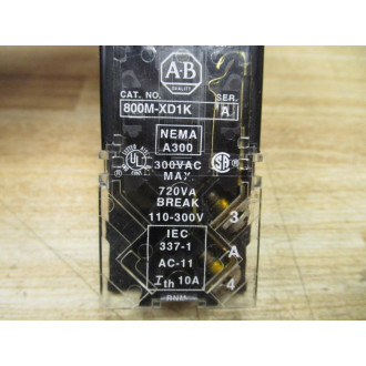 Allen Bradley 800MR-QA24 Push Button 800MRQA24 W Contact Block (Pack of 4) - Used