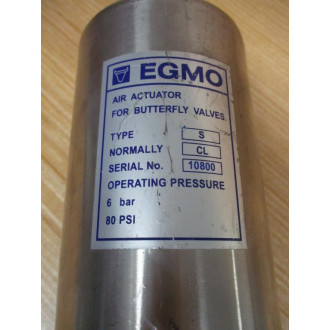 EGMO Type S 2-12" VNE Air Actuator W Butterfly Valve - New No Box
