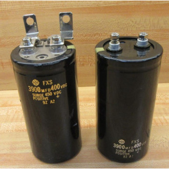 Hitachi FXS Capacitor 3900MFD 400VDC (Pack of 2) - Used