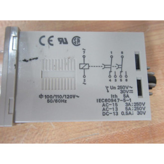 Omron H3CR-H8L Timer 100110120VAC 0.61.2612s