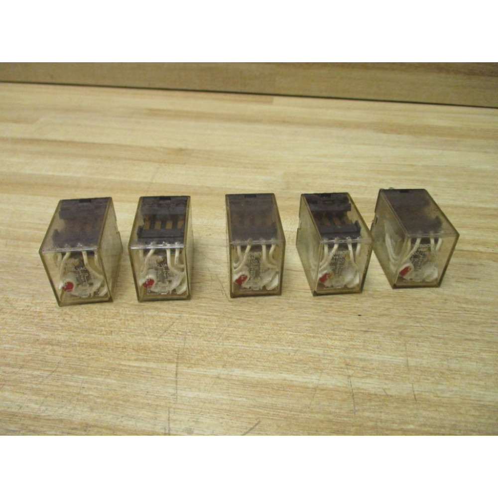 Omron MY4-100110V AC Relay MY4-100110VAC 100110 VAC (Pack of 5) - Used