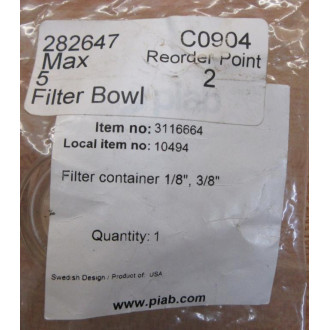Piab 3116664 Filter Bowl 10494 (Pack of 5) - New No Box