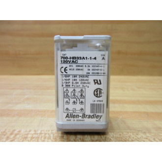 Allen Bradley 700-HB33A1-1-4-120VAC Relay 700-HB33A1-1-4-120V AC Series A - New No Box