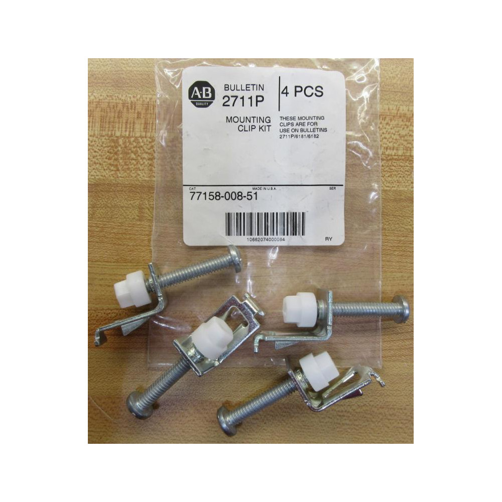 Allen Bradley 77158-008-51 Mounting Clip 2711P-RTMC (Pack of 4)