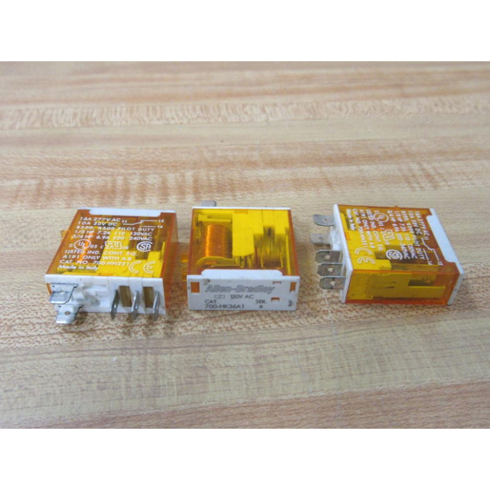 Allen Bradley 700-HK36A1-120V AC Relay 700HK36A1-120VAC (Pack of 3) - Used Allen Bradley 700-HK36A1-120V AC Relay 700HK36A1-120VAC (Pack of 3) - Used