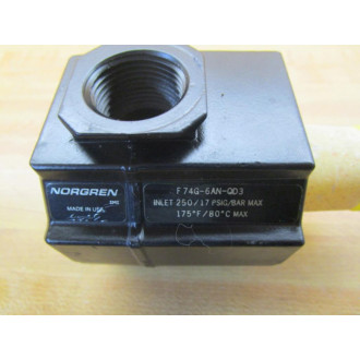 Norgren F74G-6AN-QD3 Filter F74G6ANQD3 WO Bowl - New No Box