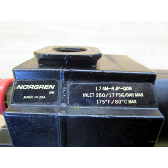 Norgren L74M-4JP-QDN Pneumatic Filter L74M4JPQDN - Used