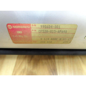 Norgren CF52A-X15-APA98 Cylinder CF52AX15APA98 - Used