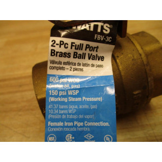 Watts FBV-3C 1-14 Ball Valve FBV-3C - New No Box