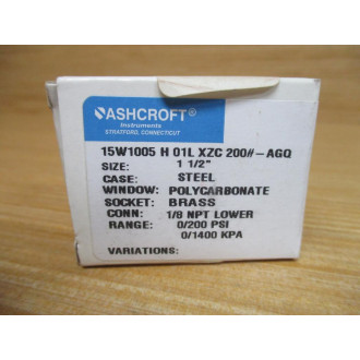 Ashcroft 15W1005 H 01L XZC 200-AGQ Pressure Gauge (Pack of 2)