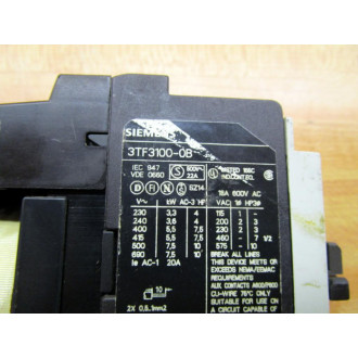 Siemens 3TF3100-OB Contactor 3TF3100B - Used