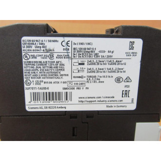 Siemens 3UF7011-1AU00-0 Motor Control 3UF70111AU000 - Used