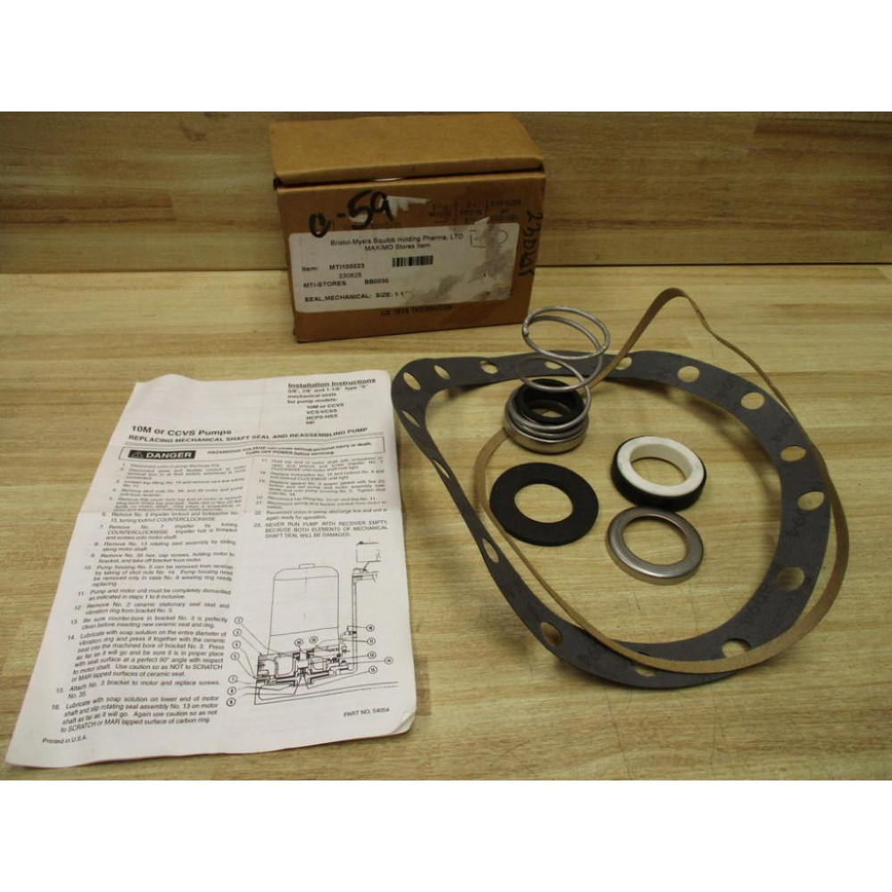 Bristol Meyers 230628 Mechanical Seal Kit 10M CCVS