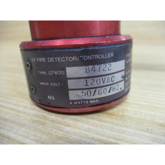 DET Tronics U7600B4722 UV Fire Detector Controller 001508-100 WO Bracket - Used
