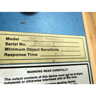 Dolan-Jenner SSIV-21 SafeScanTransmitter SSIV21 WO Key - Used