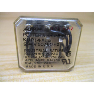 Potter & Brumfield KUP-14A15-24V AC AMF Relay KUP-14A15-24 10A 14HP - Used