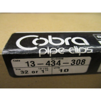 Cobra 13-434-308 Durapipe Pipe Clips 13434308 (Pack of 10) Cobra 13-434-308 Durapipe Pipe Clips 13434308 (Pack of 10)
