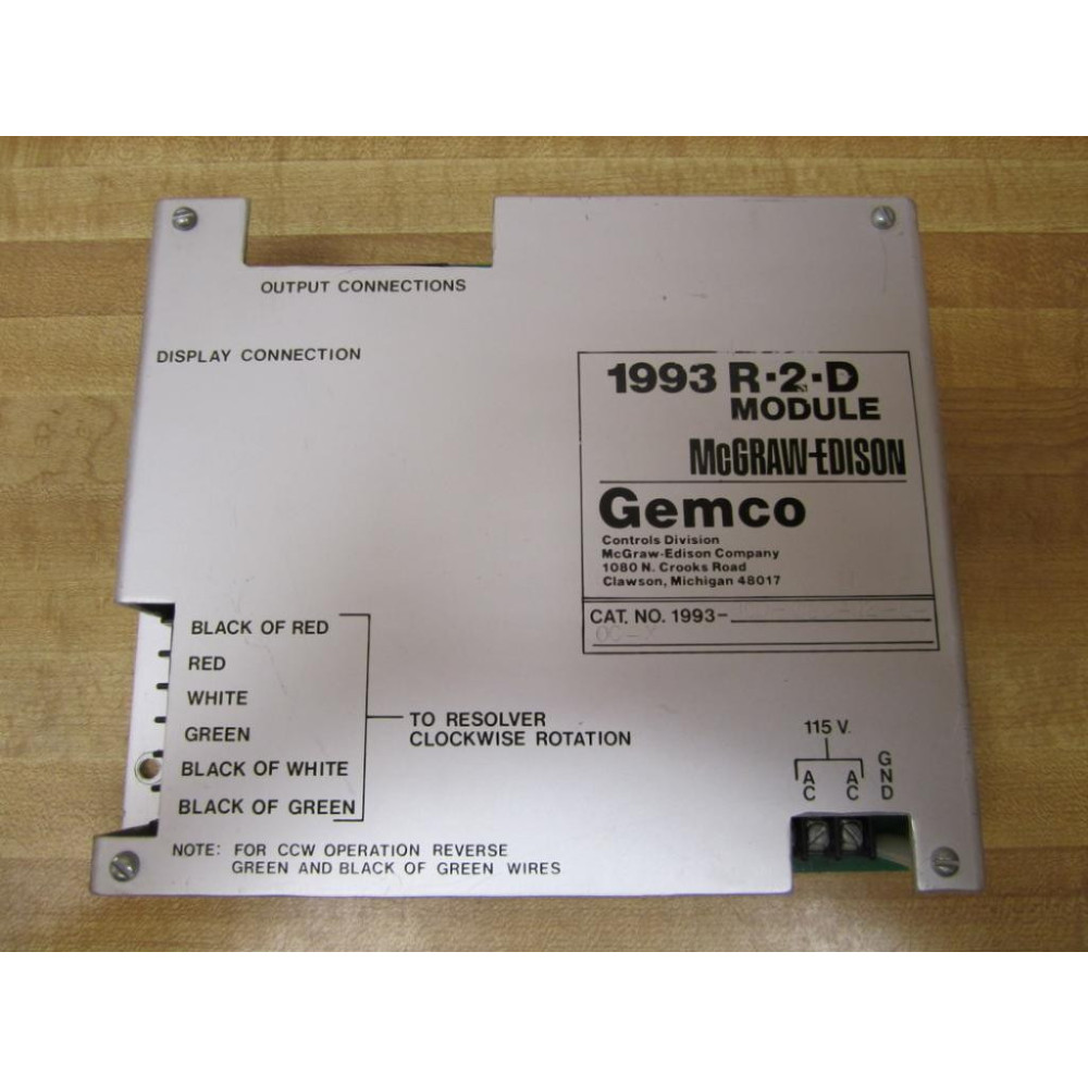 Gemco 1993-BCD-360-12-L-OC-X Resolver IO Module - Used