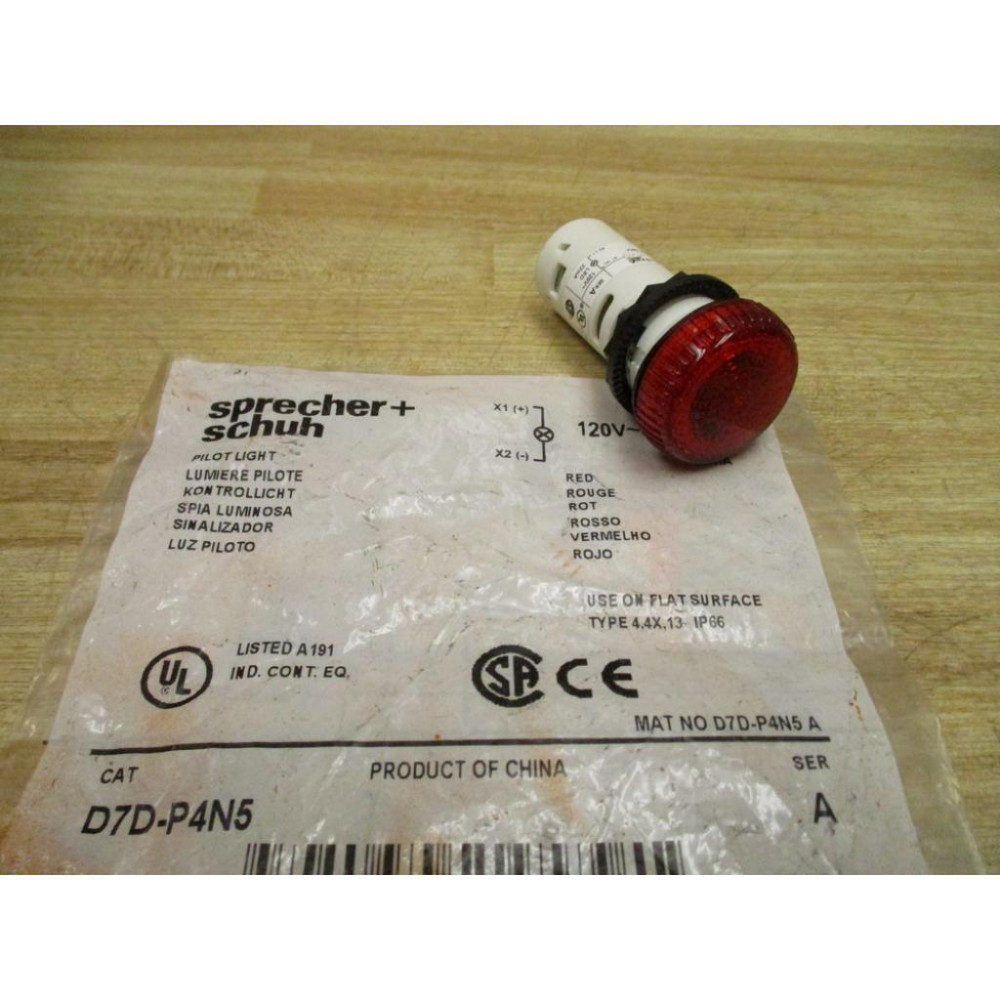 Sprecher + Schuh D7D-P4N5 Pilot Light D7DP4N5 Sprecher + Schuh D7D-P4N5 Pilot Light D7DP4N5