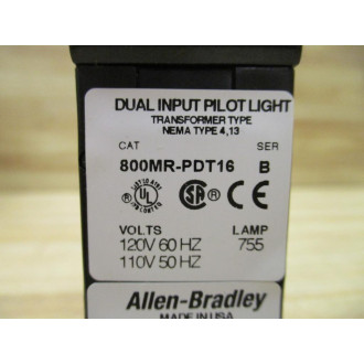 Allen Bradley 800MR-PDT16 Pilot Light Amber Series B