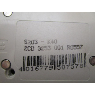 ABB S203-K40A Circuit Breaker S 203 K 40 A - Used