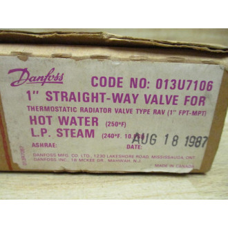 Danfoss 013U7106 Straight-Way Valve