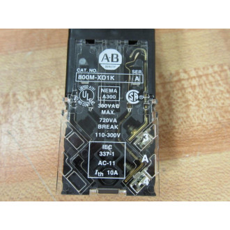 Allen Bradley 800MR-A9 Push Button Assy Yellow 800MRA9 W800M-XD1K - New No Box