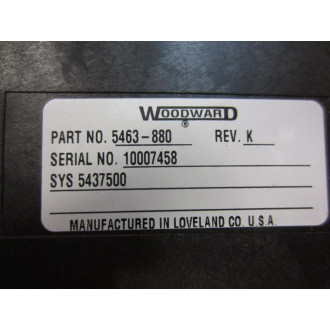 Woodward 5463-880 0-10V Input Module  5463880 Rev.K wo '0-10V INPUT' Tab - Used