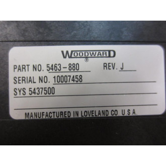 Woodward 5463-880 0-10V Input Module  5463880 Rev.J - Used