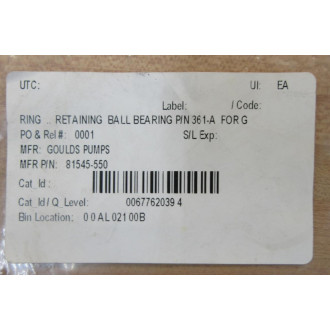 Goulds Pumps 81545-550 Retaining Ring 81545550
