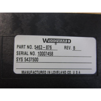 Woodward 5463-876 Main XCVR Transceiver Interface Mod 5463876 - Used