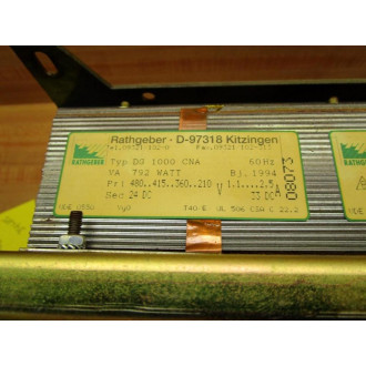 Rathgeber D97318 Kitzingen Step Down Transformer DG-1000 CNA - Used