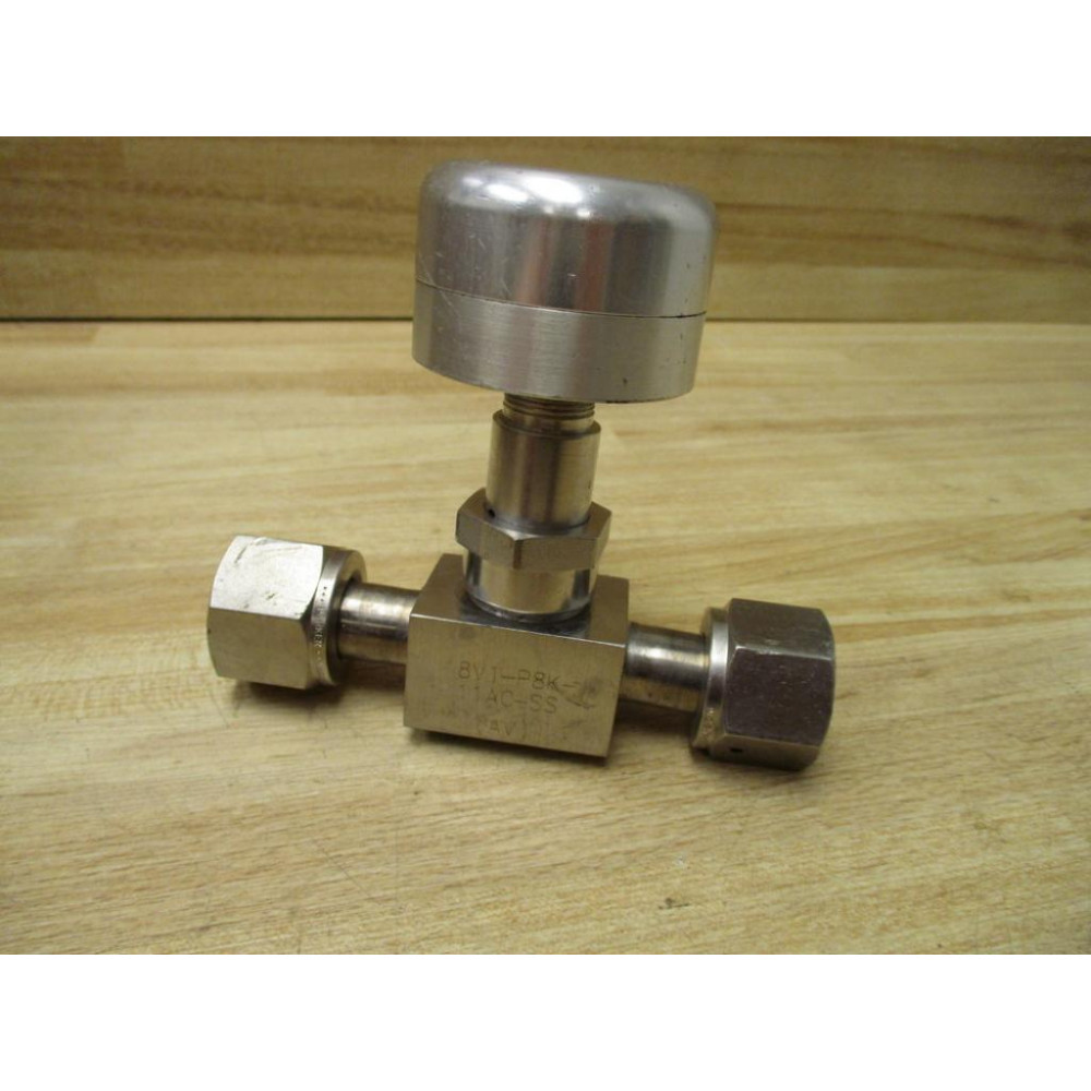 Parker 8V1-P8K-11AC-SS (AV) Bellows Valve 8V1P8K11ACSSAV - Used