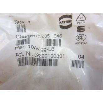 Harting 09200100301 Bulkhead House HAN 10A-AGG-LB